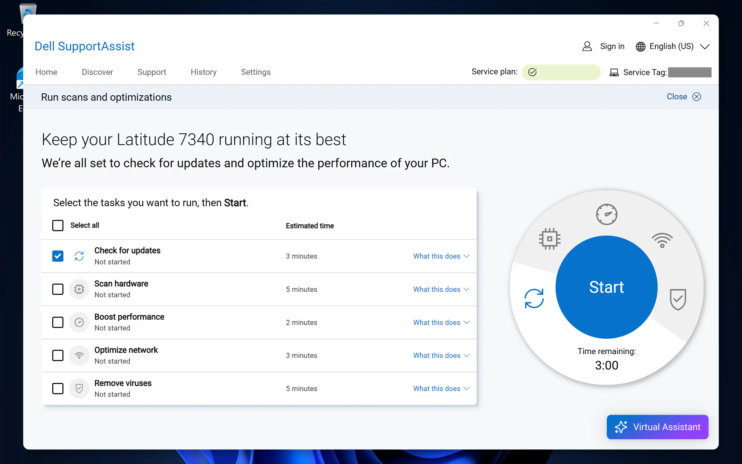 supportassist driver scan update install